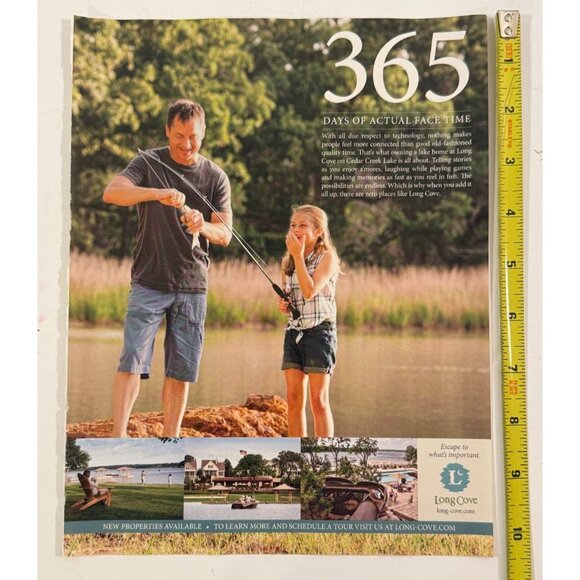 Father & Daughter Fishing Long Cove Cedar Creek Lake Advertisement Print Ad - Picture 2 of 2